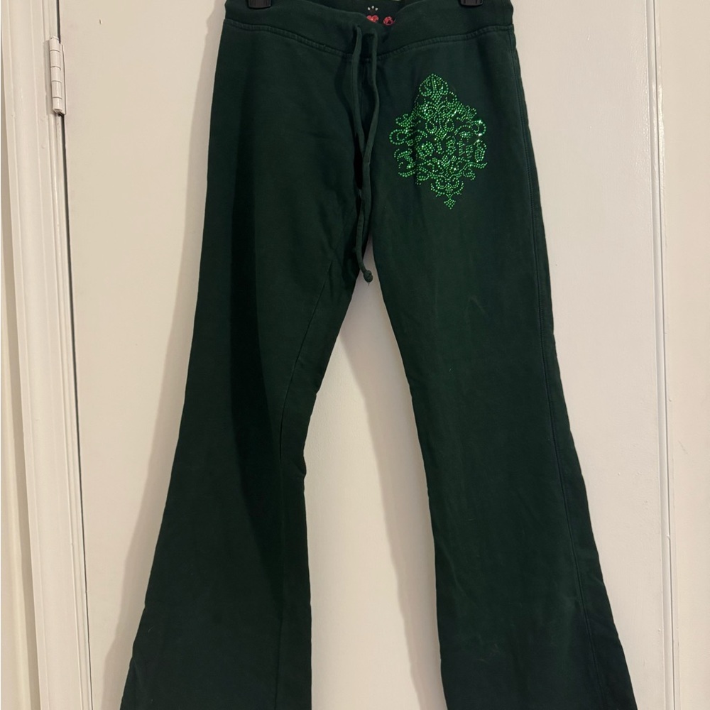 Twisted Heart Green Tracksuit Set with Hoodie and Pants Embellished Bling - Picture 2 of 13